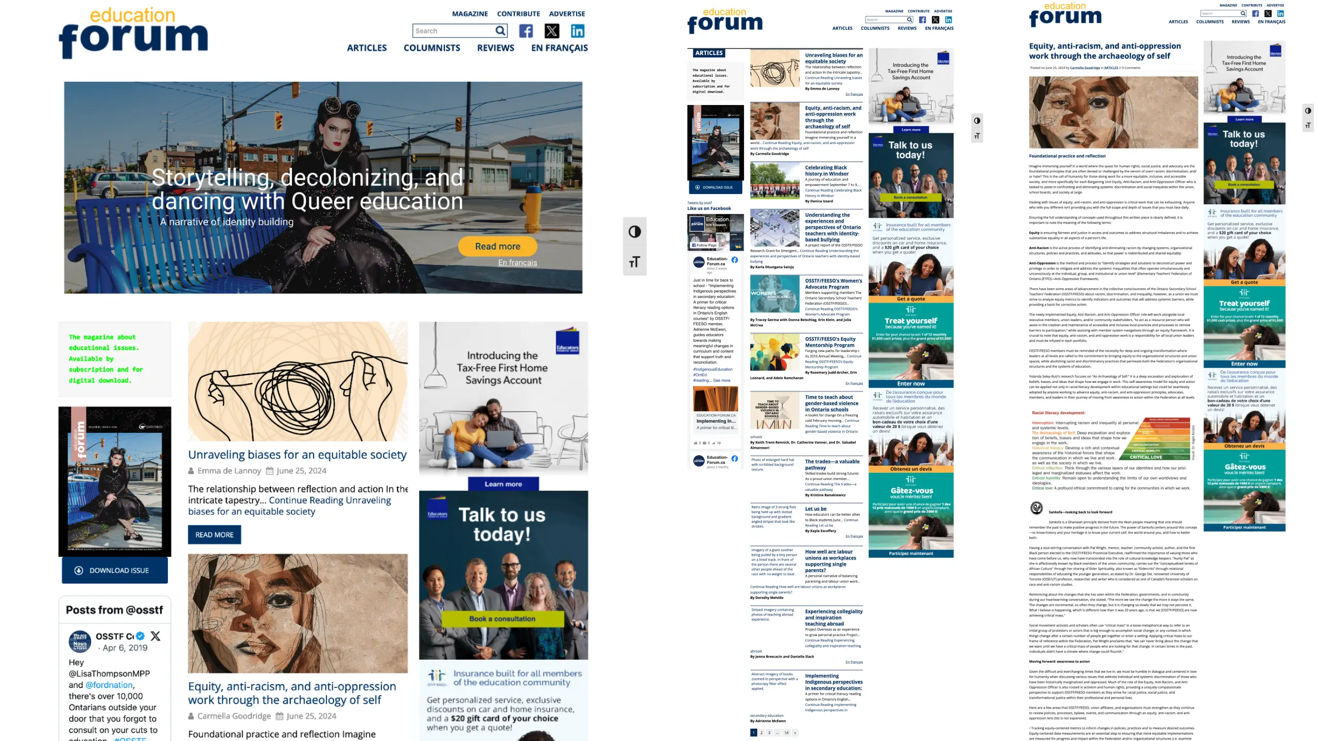 OSSTF/FEESO's Education Forum Website